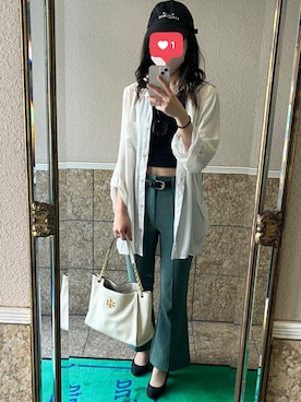 「COACH（コーチ）のアイテム（サングラス）」を使った、べいさん（レディース・162cm）の夏コーディネート