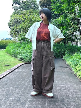 「DOUBLE NAME（ダブルネーム）のアイテム（その他アウター）」を使った、yotsupiyoさん（レディース・153cm）の夏コーディネート