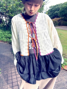 「アイテム（ワンピース）」を使った、yotsupiyoさん（レディース・153cm）の秋コーディネート