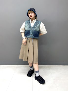 「DOUBLE NAME（ダブルネーム）のアイテム（トップス）」を使った、yotsupiyoさん（レディース・153cm）の春コーディネート