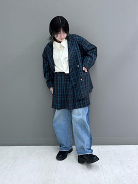 「DOUBLE NAME（ダブルネーム）のアイテム（ジャケット/アウター）」を使った、yotsupiyoさん（レディース・153cm）の秋コーディネート
