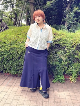 「DOUBLE NAME（ダブルネーム）のアイテム」を使った、yotsupiyoさん（レディース・153cm）の夏コーディネート