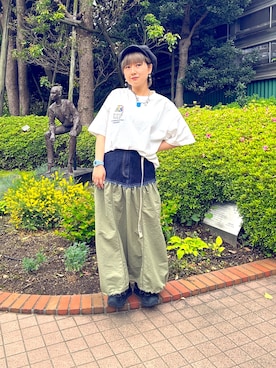 「DOUBLE NAME（ダブルネーム）のアイテム」を使った、yotsupiyoさん（レディース・153cm）の春コーディネート