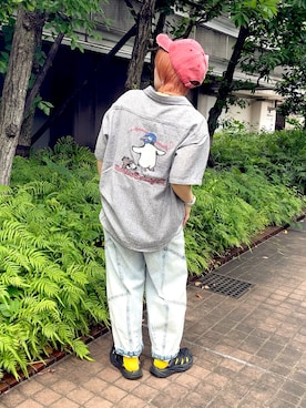 「DOUBLE NAME（ダブルネーム）のアイテム」を使った、yotsupiyoさん（レディース・153cm）の夏コーディネート