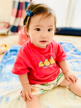 「アイテム（その他ベビーウェア）」を使った、さえぴよちゃんさん（キッズ・70cm）の夏コーディネート