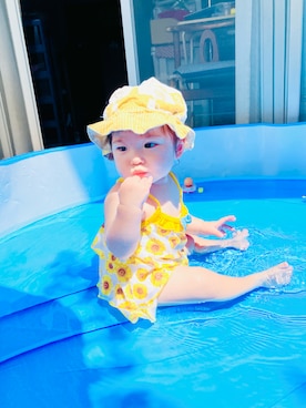 「handmade」｜「アイテム（帽子）」を使った、さえぴよちゃんさん（キッズ・70cm）の夏コーディネート
