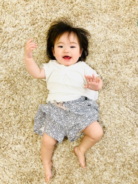 「Seraph（セラフ）のアイテム（パンツ）」を使った、さえぴよちゃんさん（キッズ・70cm）の夏コーディネート