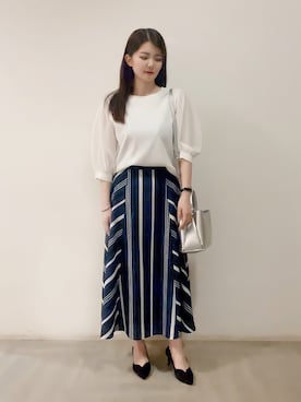 「インディヴィ」｜「アイテム（セットアップ）」を使った、emikaさん（レディース・153cm）の春コーディネート