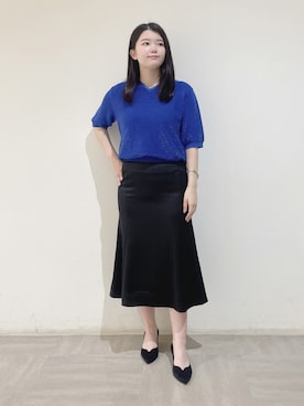 「ラメニット」｜「アイテム（その他）」を使った、emikaさん（レディース・153cm）の夏コーディネート
