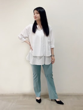 「レイヤード風」｜「アイテム（その他）」を使った、emikaさん（レディース・153cm）の夏コーディネート