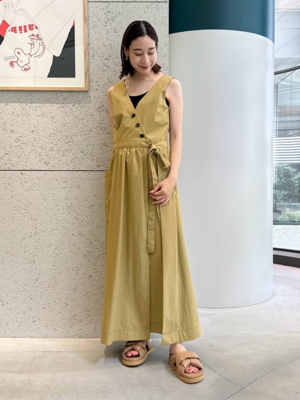 caban（キャバン）の「コットンウェザークロス カシュクールワンピース