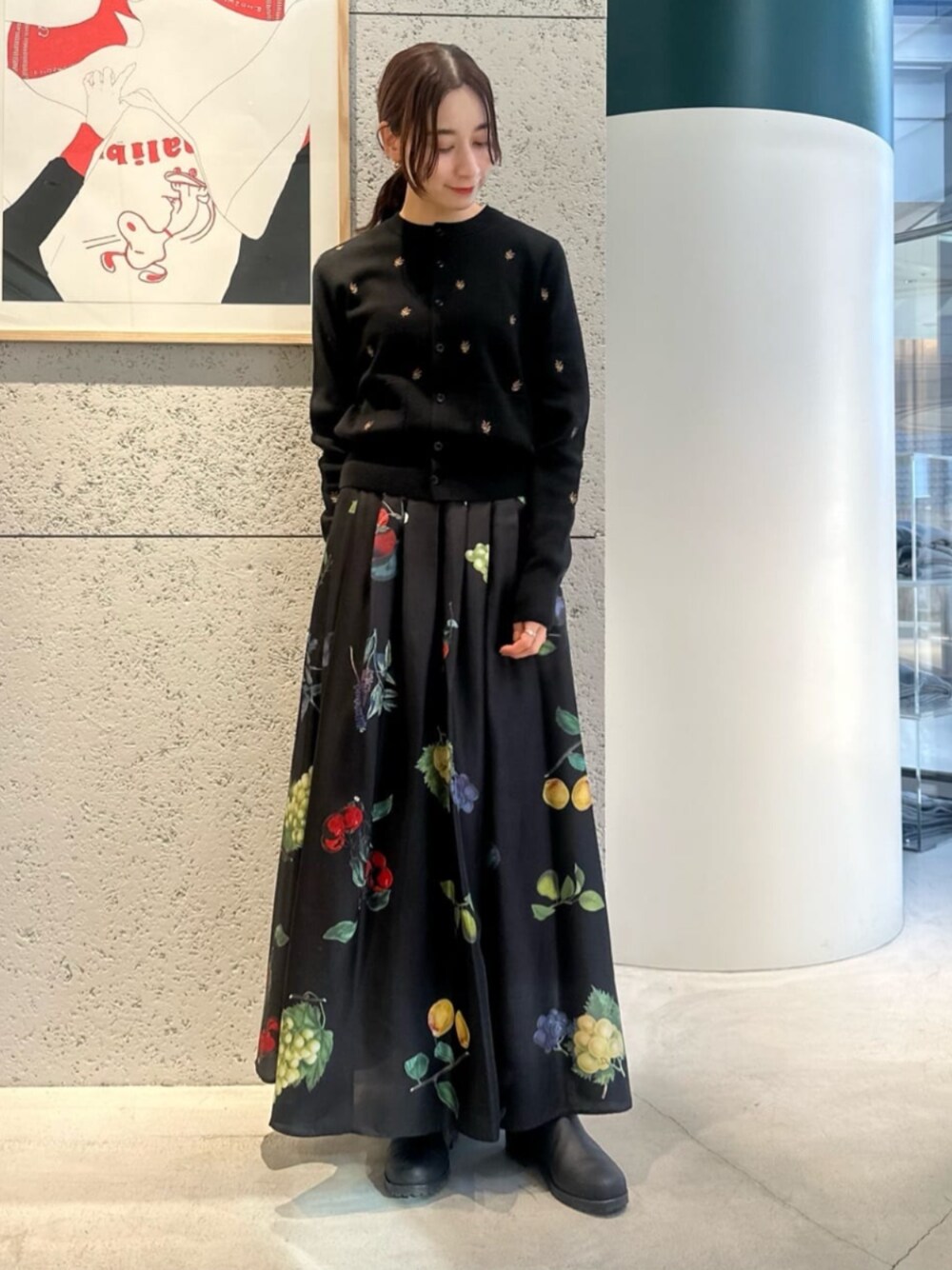 シルク HARVEST ロングスカートを使った人気ファッション