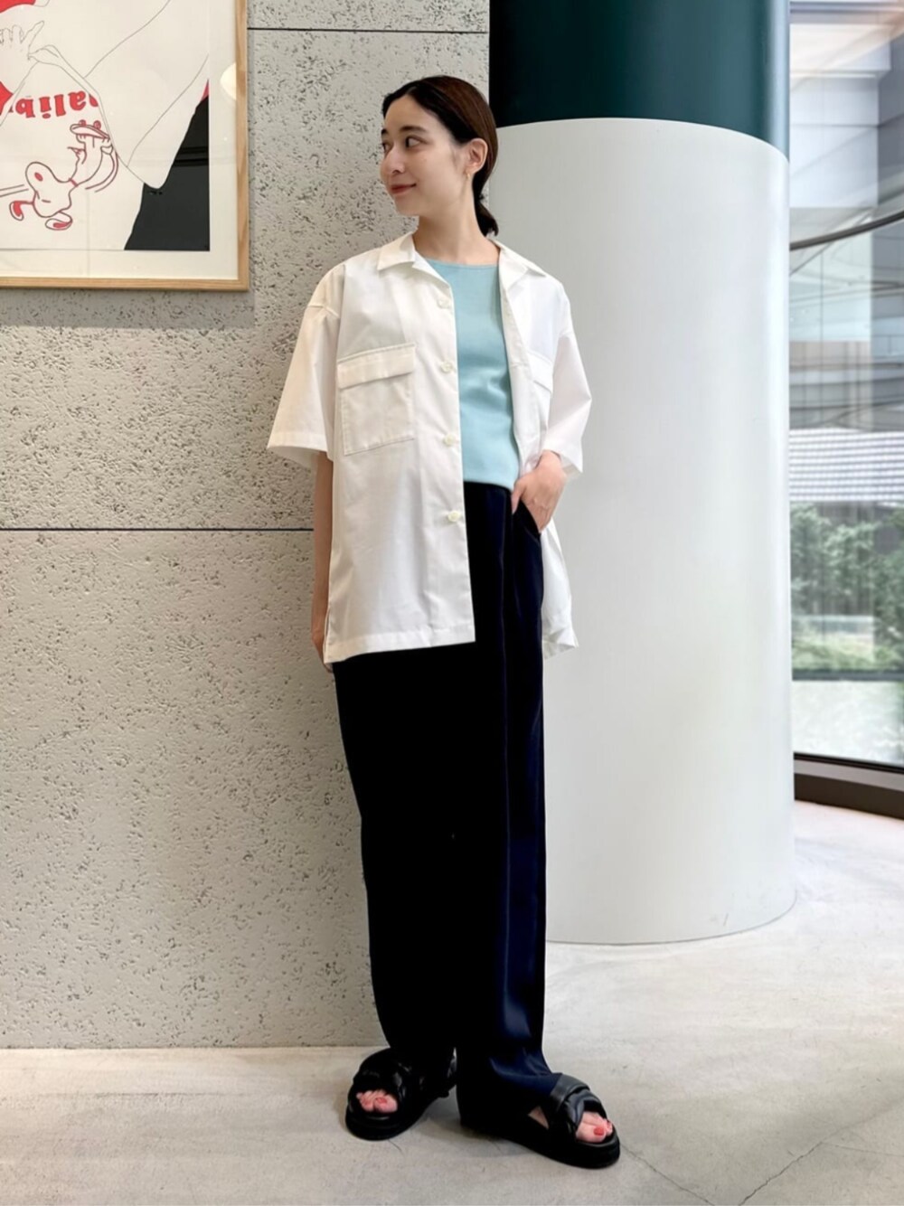 caban（キャバン）の「CABaN コットンシャンブレー ダブルポケット半袖