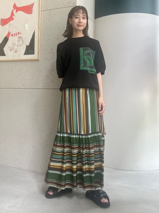 caban（キャバン）の「CABaN シルクマルチストライプ ティアード