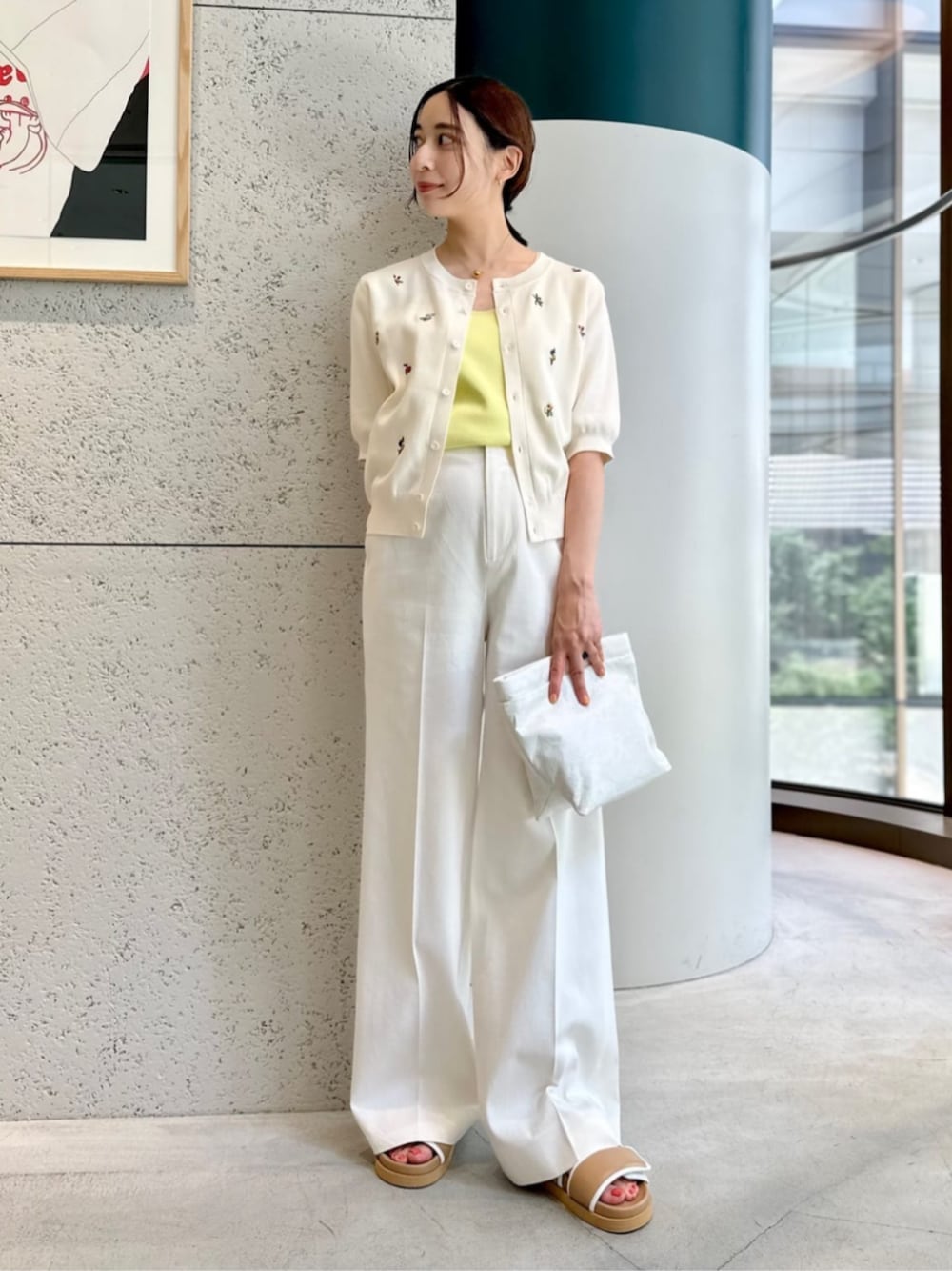 24SS　キャバン　CABaN コットンストレッチ エンブロイダリーカーディガン コットンストレッチ エンブロイダリーカーディガン | CABaN