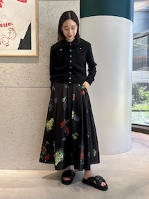 CABaN キャバン コットンカシミヤ レースコンビカーディガン 白 美品 キャバン CABaN CABaN コットンカシミヤ レースコンビポケット