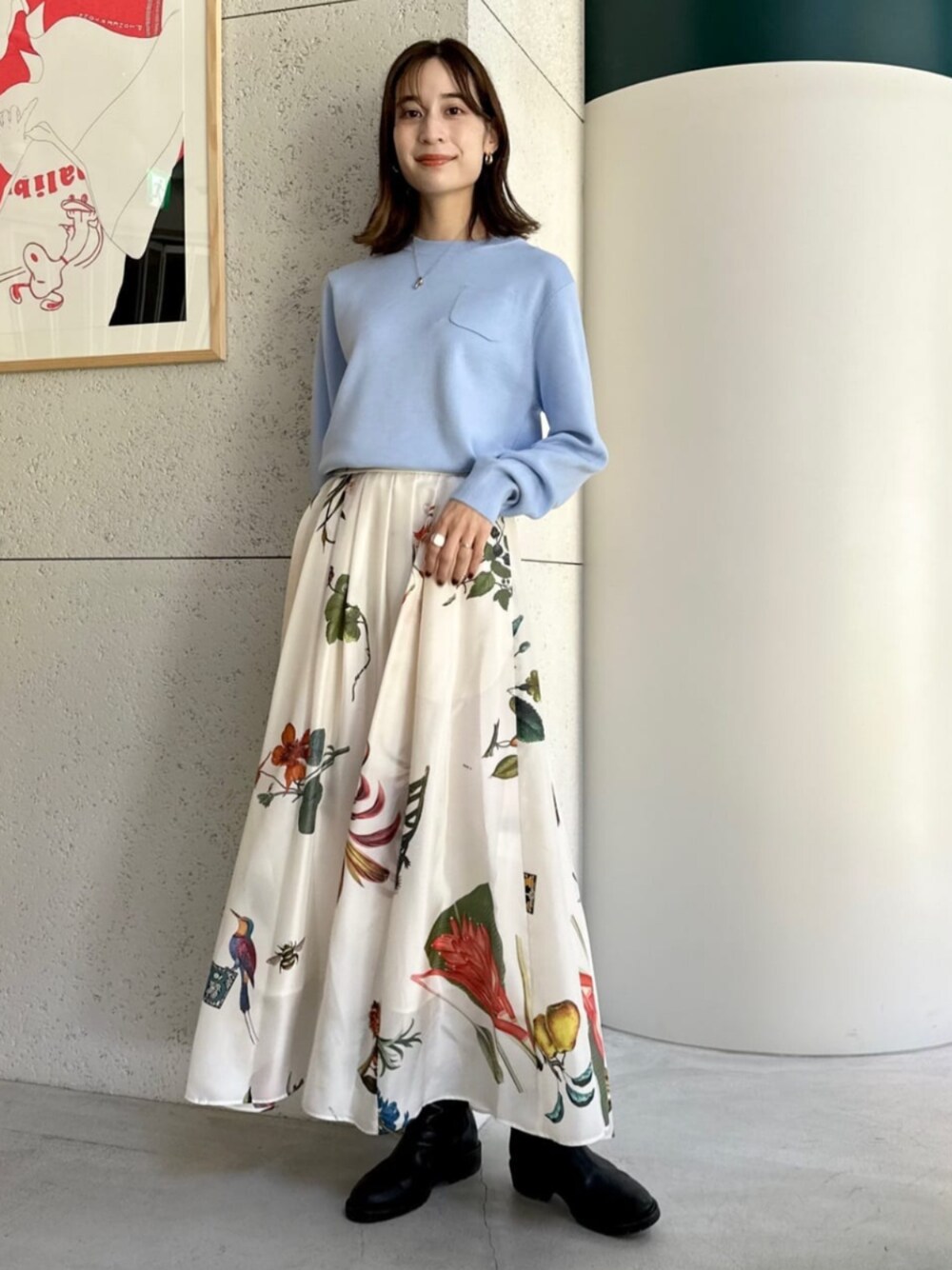 【新品タグ付】CABaN BIRD SINGING シルク フレアスカート XS 新品未使用】CABaN BIRD SINGING シルク フレアスカート XS