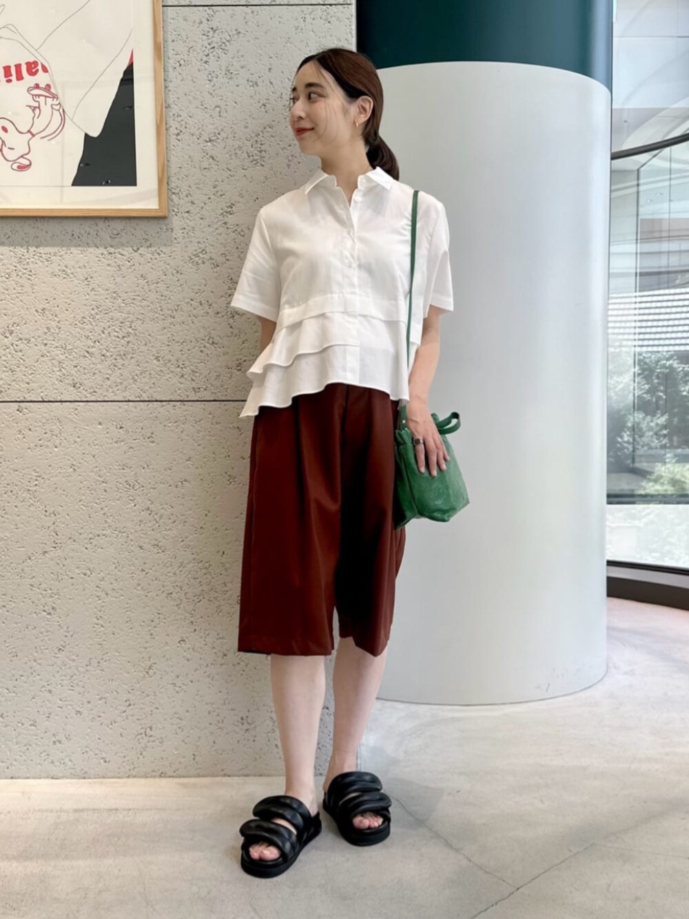 美品。CABaN タイプライターダブルクロス アシンメトリックフリルシャツ タイプライターダブルクロス アシンメトリックフリルシャツ