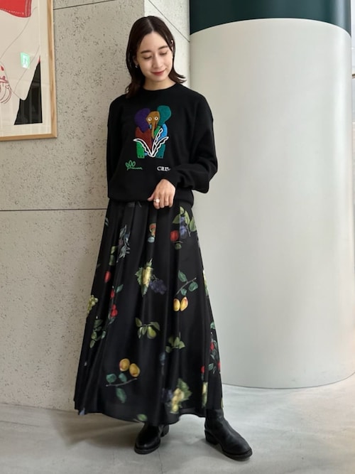 CABaN コットンカシミヤ Elephantエンブロイダリークルーネック