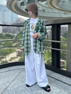 「KIJIMA TAKAYUKI」｜「アイテム（ジャケット/アウター）」を使った、Ono_TOMORROWLANDさん（レディース・159cm）の夏コーディネート