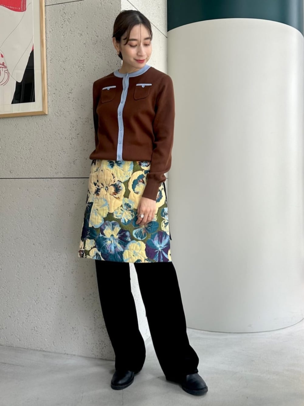 CABaN フラワージャカード リバーシブルラップスカート caban（キャバン）の「フラワージャカード リバーシブルラップ