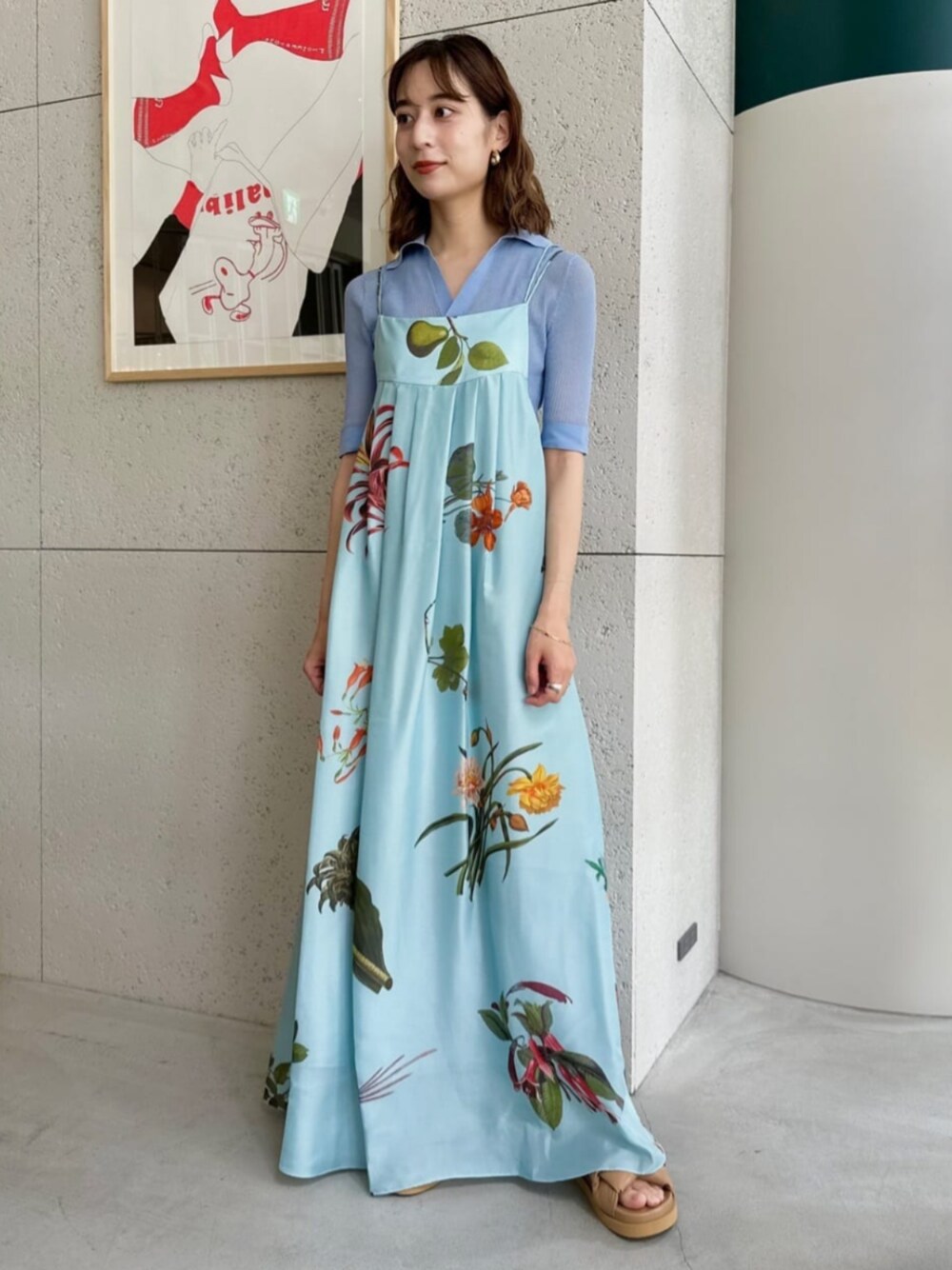 新品】CABaN キャバン BIRD SINGING シルク ロングワンピース 新品】CABaN キャバン BIRD SINGING シルク ロングワンピース