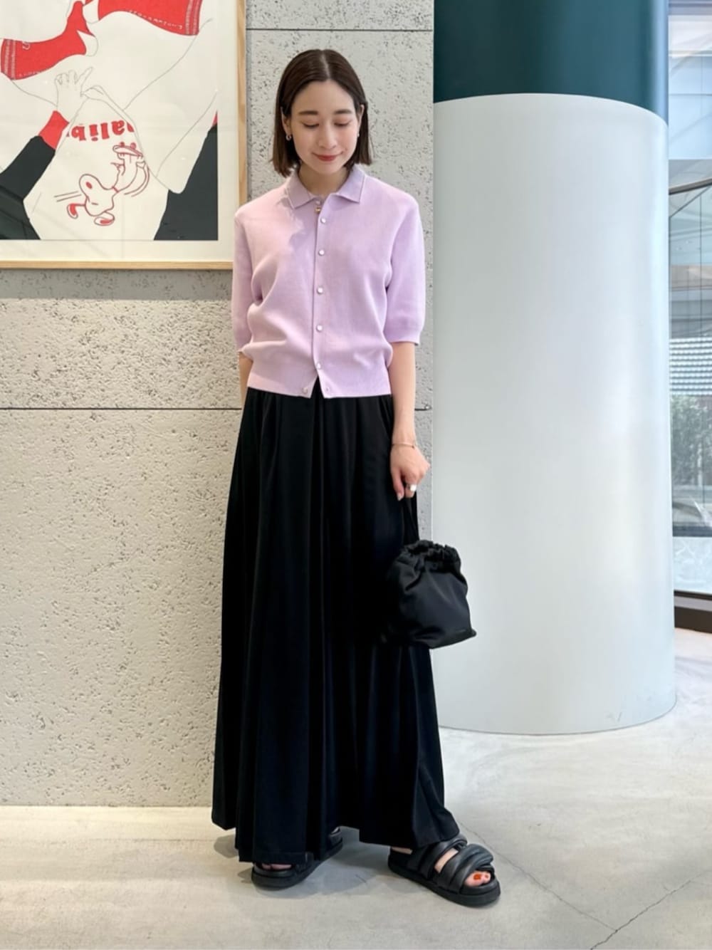 キュプラポリエステルスムース Vネックワンピースを使った人気