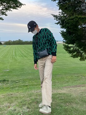 「FRED PERRY（フレッドペリー）のアイテム（ニット/セーター）」を使った、kouseiさん（メンズ・175cm）の秋コーディネート