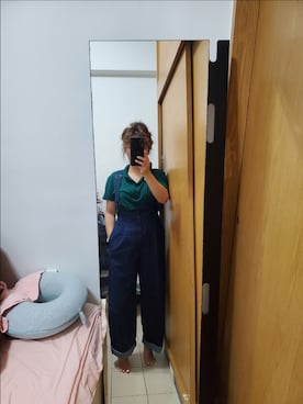 「MANGO（マンゴ）のアイテム（サロペット/オーバーオール）」を使った、clairegugraceさん（レディース・153cm）の夏コーディネート