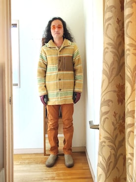 「エスニック」｜「アイテム（ジャケット/アウター）」を使った、ワッケーさん（メンズ・174cm）の冬コーディネート