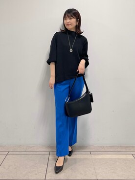 「INDIVI（インディヴィ）の【Oggi 11月号掲載/滝沢カレンさん着用】ジャカードニット（ニット/セーター、ブラック系）」を使った、Mayuさん（レディース・162cm）の秋コーディネート