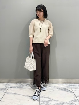 「インディヴィ」｜「アイテム（セットアップ）」を使った、Mayuさん（レディース・162cm）の夏コーディネート