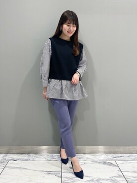 「レイヤード風」｜「アイテム（その他）」を使った、Mayuさん（レディース・162cm）の冬コーディネート