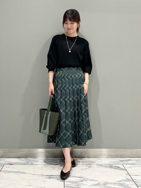 「162cm」｜「アイテム（セットアップ）」を使った、Mayuさん（レディース・162cm）の秋コーディネート