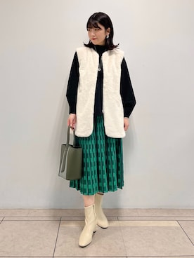 「162cm」｜「アイテム（ブルゾン）」を使った、Mayuさん（レディース・162cm）の冬コーディネート
