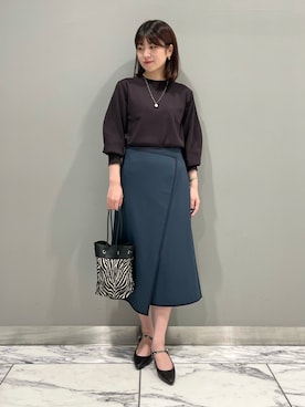 「インディヴィ」｜「アイテム（セットアップ）」を使った、Mayuさん（レディース・162cm）の秋コーディネート