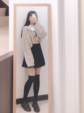 「ATTENTION（アテンション）のアイテム」を使った、文文さん（レディース・159cm）の冬コーディネート