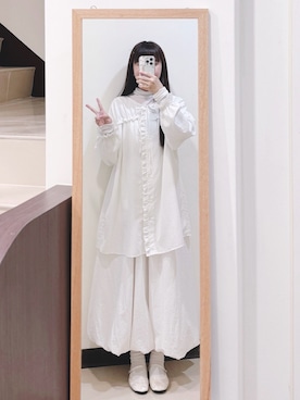 「SLURR（スラ―）のアイテム」を使った、文文さん（レディース・159cm）の夏コーディネート