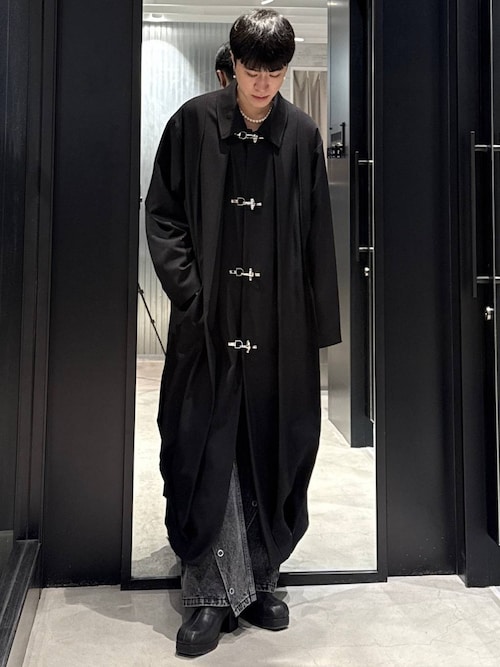 ファイヤーマンバックルプリーツステンカラーコート(HARE)（ステン