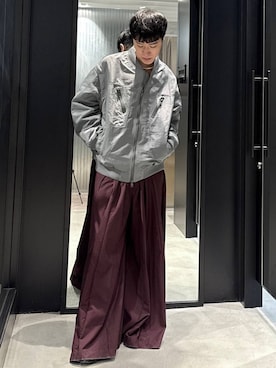 「アイテム（MA-1）」を使った、taigawedさん（メンズ・174cm）の秋コーディネート