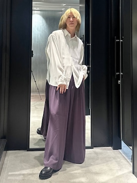 「HARE（ハレ）のアイテム（スラックス）」を使った、taigawedさん（メンズ・174cm）の夏コーディネート