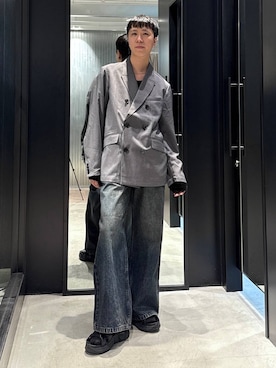 「アイテム（テーラードジャケット）」を使った、taigawedさん（メンズ・174cm）の夏コーディネート