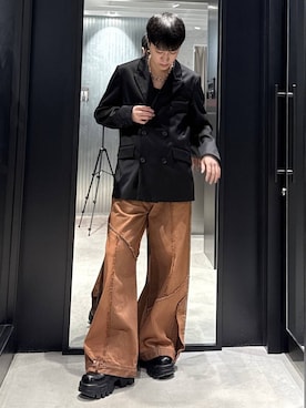 「アイテム（テーラードジャケット）」を使った、taigawedさん（メンズ・174cm）の冬コーディネート