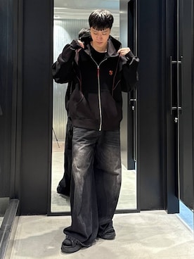 「アイテム（パーカー）」を使った、taigawedさん（メンズ・174cm・20代）の夏コーディネート