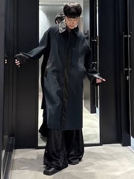 「アイテム（ステンカラーコート、グリーン系）」を使った、taigawedさん（メンズ・174cm）の秋コーディネート