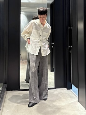 「アイテム（バレエシューズ）」を使った、taigawedさん（メンズ・174cm・20代）の夏コーディネート