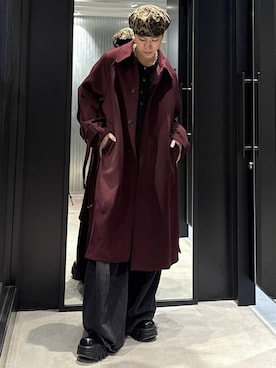 「アイテム（ステンカラーコート）」を使った、taigawedさん（メンズ・174cm・20代）の秋コーディネート