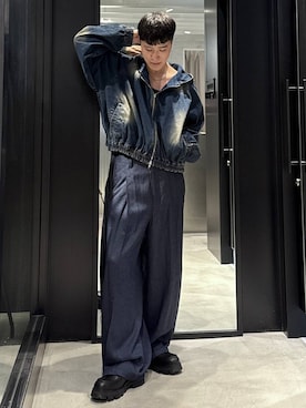 「アイテム（ブルゾン）」を使った、taigawedさん（メンズ・174cm・20代）の秋コーディネート