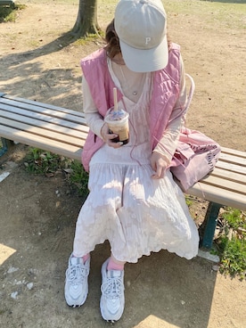「Kastane（カスタネ）のアイテム」を使った、りさこさん（レディース・160cm）の春コーディネート