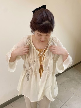 「Kastane」｜「アイテム（その他トップス）」を使った、りさこさん（レディース・160cm）の夏コーディネート